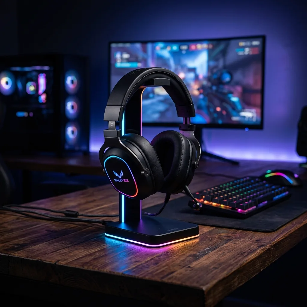ขาตั้งหูฟังเกมมิ่งพร้อมไฟ RGB และพอร์ต USB Hub จัดโต๊ะคอมสวย มีสไตล์